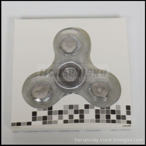 Crystal LED Hand Spinner Tri Fidget Finger EDC Focus Spinning Top Kids ADHD Toy